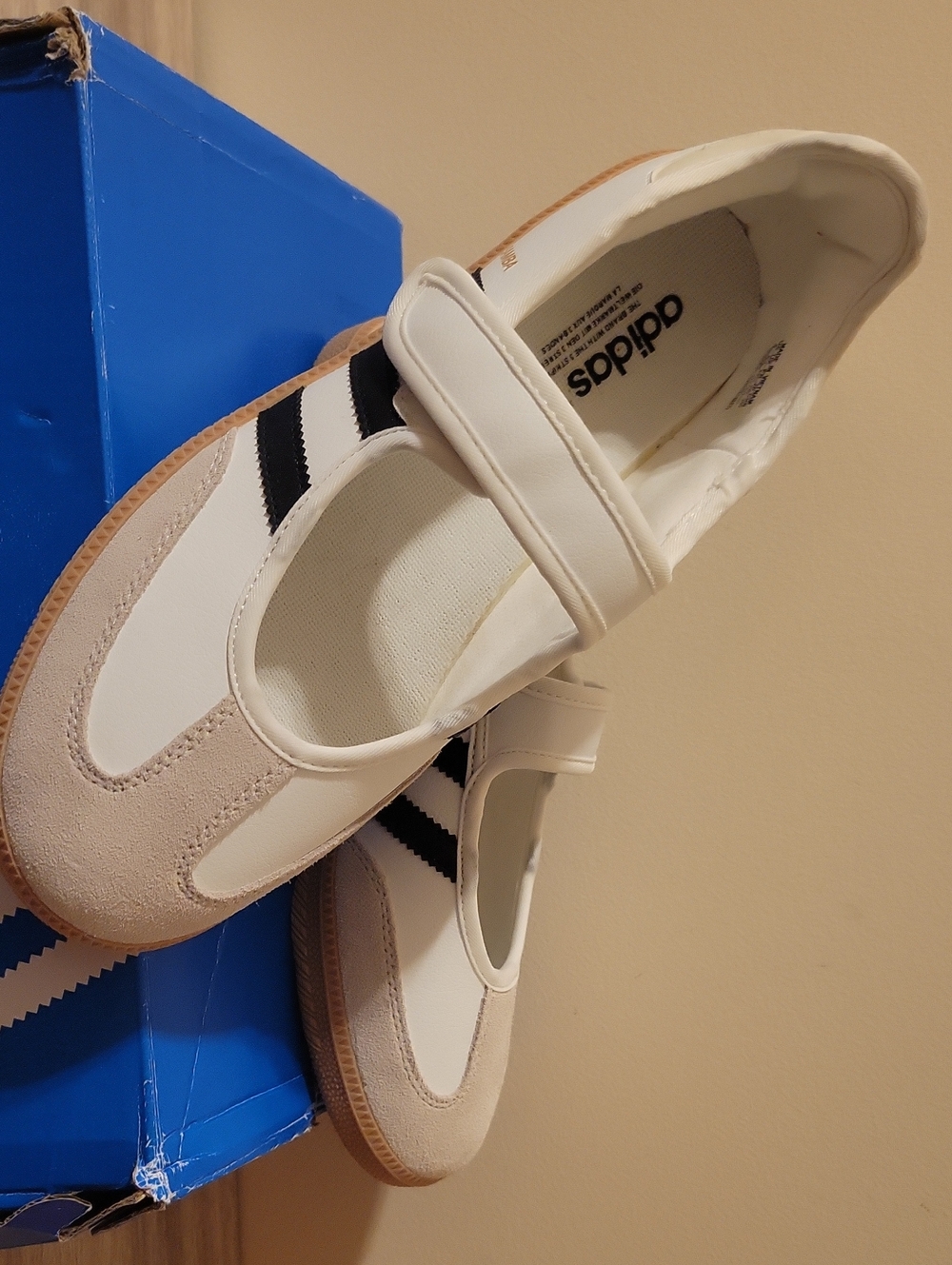 adidas Women’s White, Black & Tan Mary Jane Sneakers